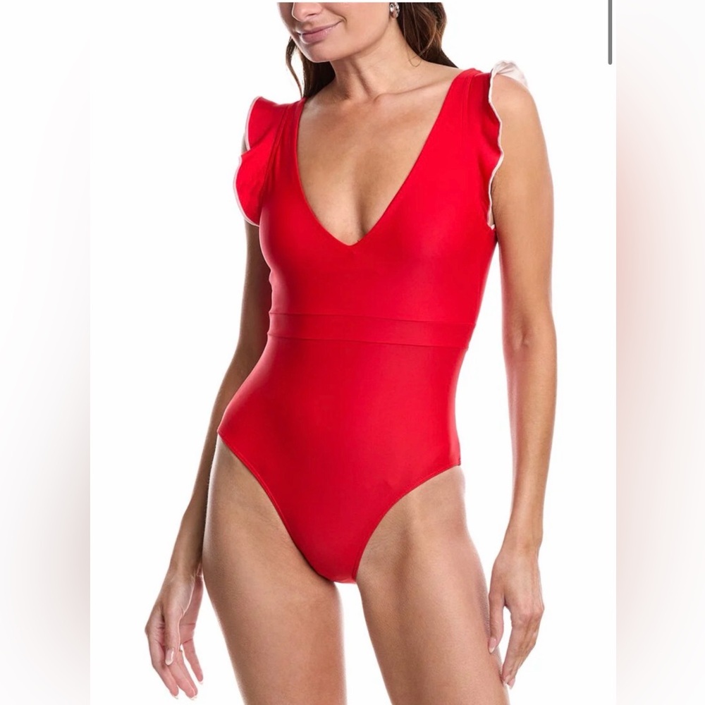 Sumersalt backflip Red Ruffle One-Piece Swimsuit size 2